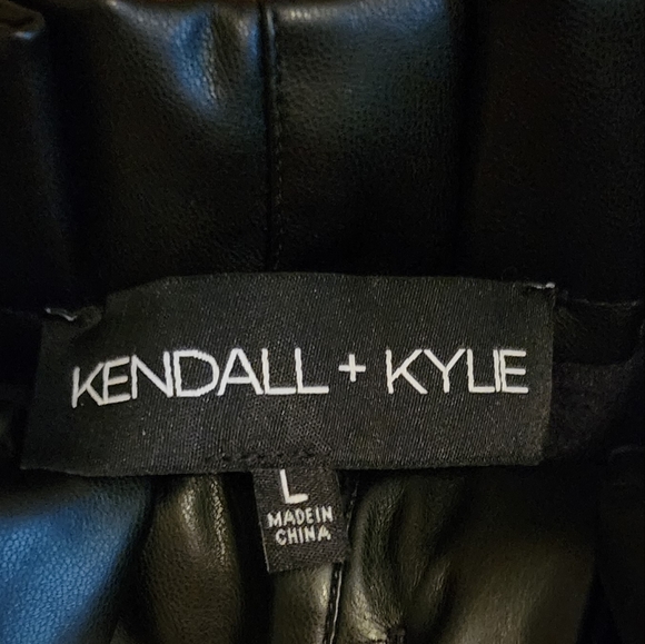 Faux Pleated Leather Skirt - Picture 2 of 3